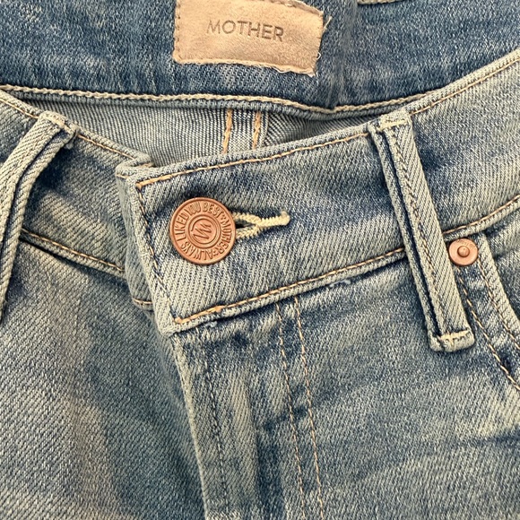 MOTHER Light Blue Distressed Straight-Leg Jeans - Picture 2 of 7